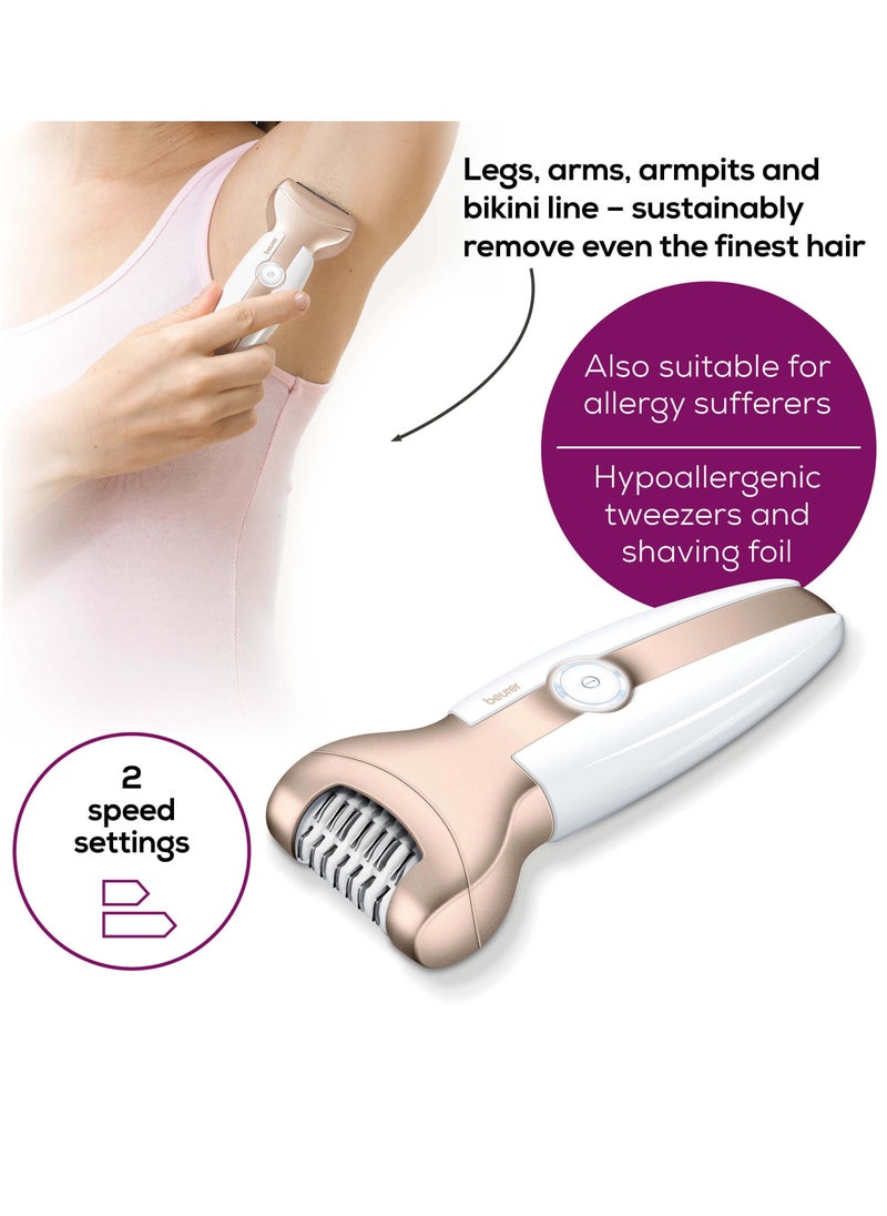Beurer Beurer HL 70 epilator 3 in 1 epilation, shaving and exfoliation all in one device | 42 hypoallergenic tweezers and shaving foil (nickel-free) | Suitable for wet or dry skin  - Image 4