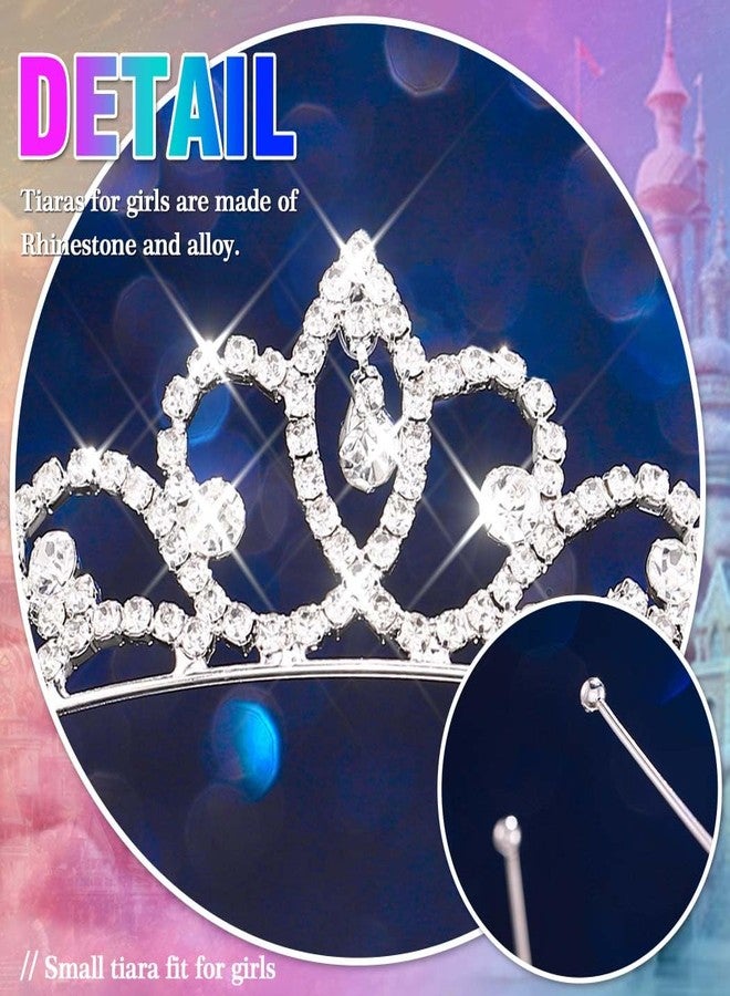 Kilshye Silver Rhinestone Tiara Princess Tiaras and Crowns Crystal Wedding Headband for Girls (Silver) - Image 3