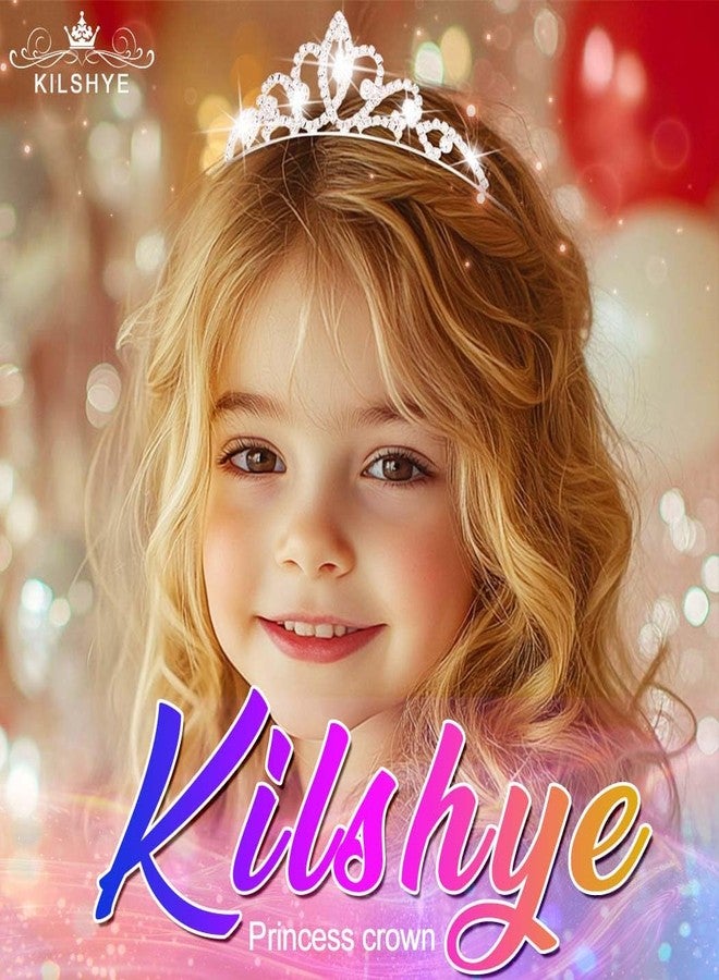 Kilshye Silver Rhinestone Tiara Princess Tiaras and Crowns Crystal Wedding Headband for Girls (Silver) - Image 2