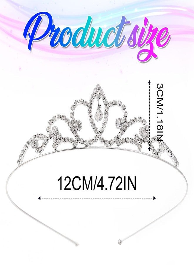 Kilshye Silver Rhinestone Tiara Princess Tiaras and Crowns Crystal Wedding Headband for Girls (Silver) - Image 5