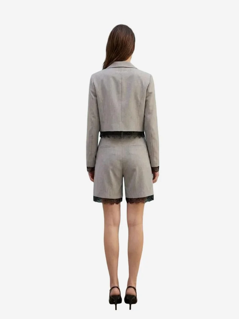 ماي فاشن MY FASHION Short Jacket and Wide-Leg Trousers Set