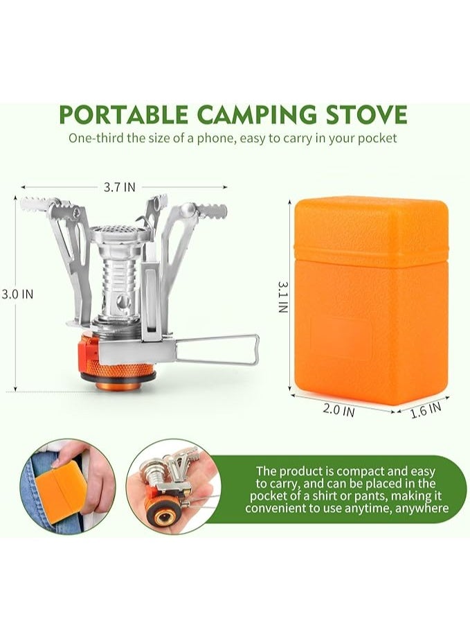 موقد غاز صغير محمول للتخييم قابل للطي – شعلة غاز جيب مع علبة تخزين - Image 2