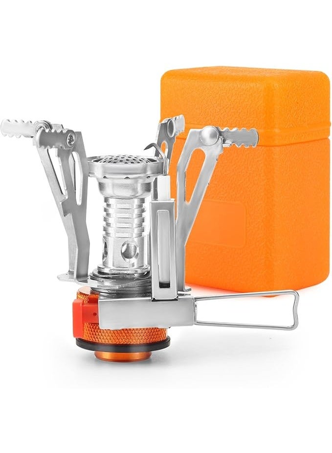 موقد غاز صغير محمول للتخييم قابل للطي – شعلة غاز جيب مع علبة تخزين - Image 1