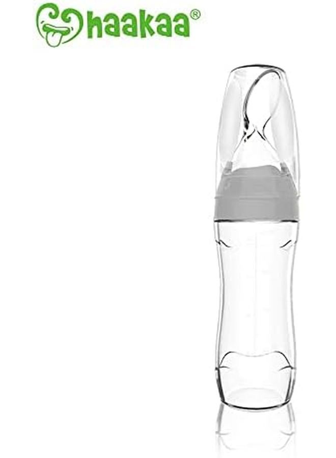 هاكا ملعقة طعام من السيليكون لطعام الأطفال باللون الرمادي - Image 2