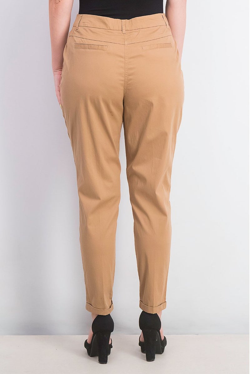 Mohito Women Regular Fit High Rise Pull,On Pants, Tan - Image 3