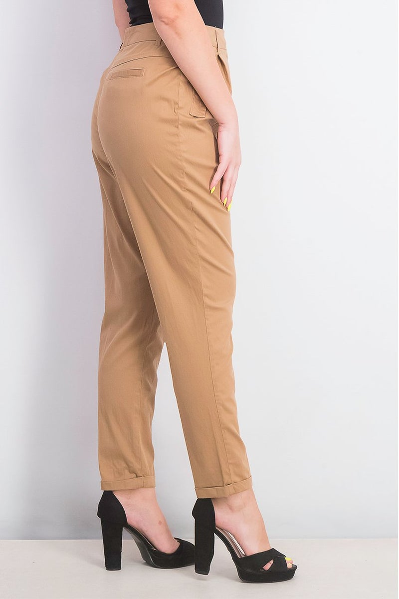 Mohito Women Regular Fit High Rise Pull,On Pants, Tan - Image 4