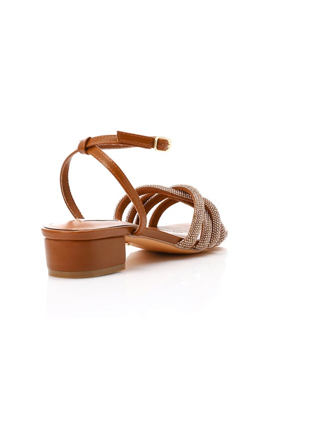 DejaVu Mid Heel Strassy Sandals - Image 2