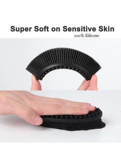 Heeta Body Brush For Wet Dry Brushing Silicone Body Scrubber For Gentle Exfoliating On Softer Glowing Skin Gentle Massage With Silicone Loofah Bath Brush Shower Brush For Women Men Kids (Black)  - Image 3