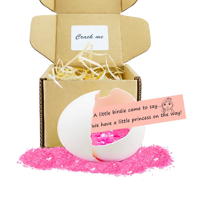 MUFUN MUFUN Baby Gender Reveal Egg Girl Gender Reveal Interesting Gender Reveal Ideas Egg with Pink Sequins for Family Friends and Lovers On Surprise 