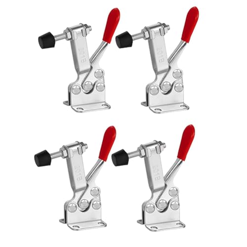Serplex® 4Pcs Toggle Clamp, 220LBS Holding Capacity, Quick Release Horizontal Clamps Antislip Steel Hold Down Clips for Woodworking Jigs and Fixtures, Metalworking, Welding & DIY Projects - Image 1