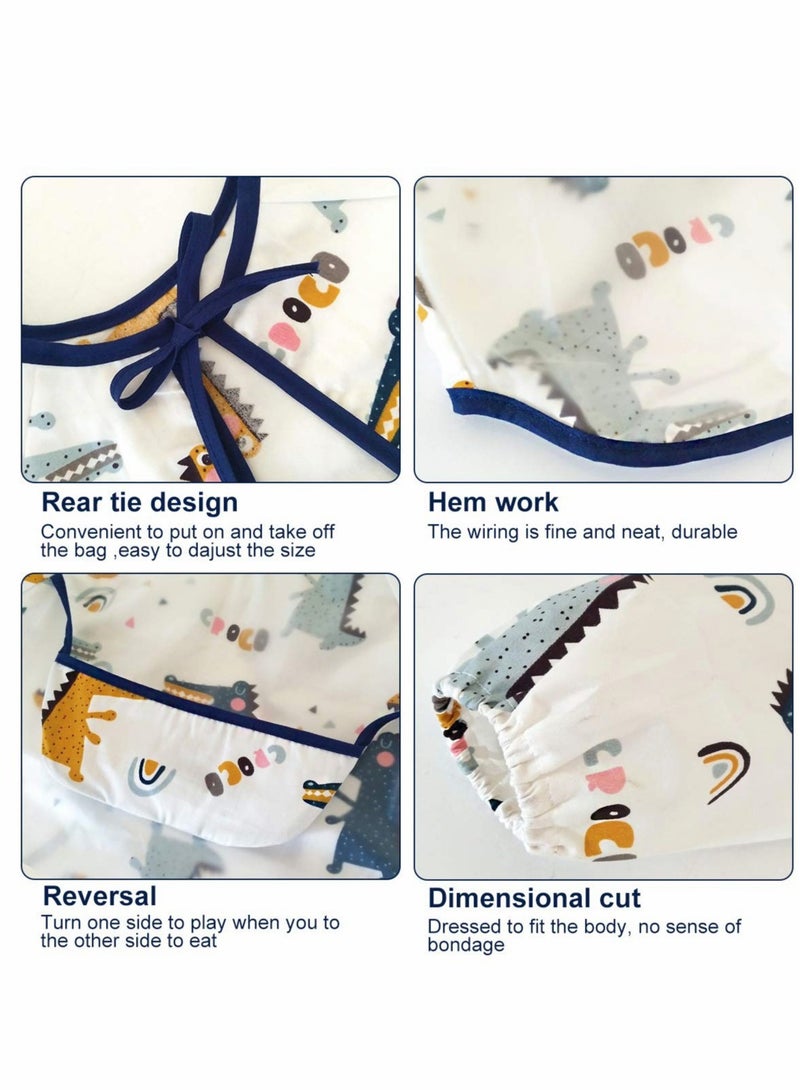 Excefore Baby Waterproof Sleeved Bib, Long Sleeve for Toddler, 3 Pack Infant Art Smock Apron 6-36 Months - Image 5