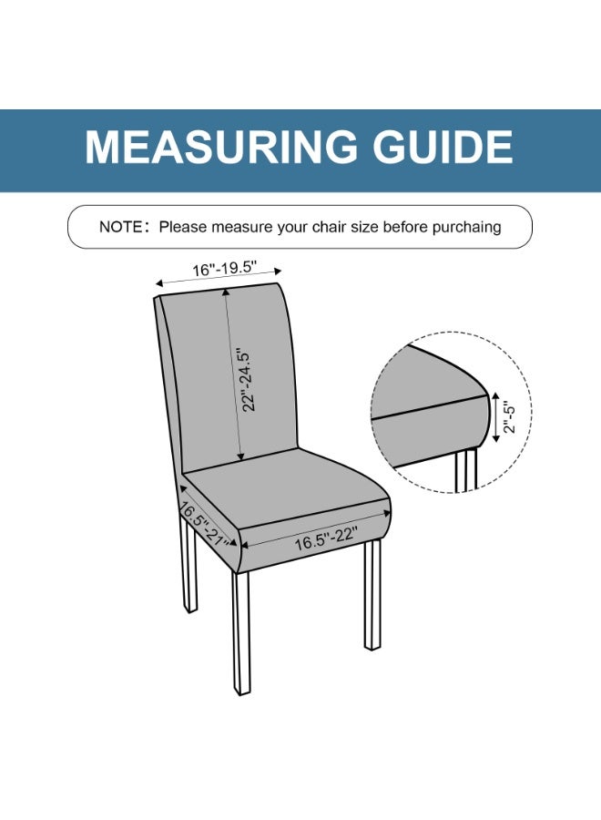 Anmi 100% Waterproof Dining Chair Covers Set of 6, Stretchable Slipcovers for Kitchen & Restaurant Chairs (Large, Leaves-Beige) - Image 3