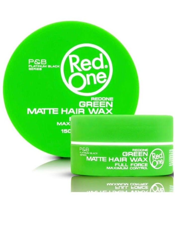 Redone Hair Styling Matte Wax Green 150 ml Matte Look No Shine l Wax Ultra Hold Men Women Hair Wax Coconut Scent Maximum Control