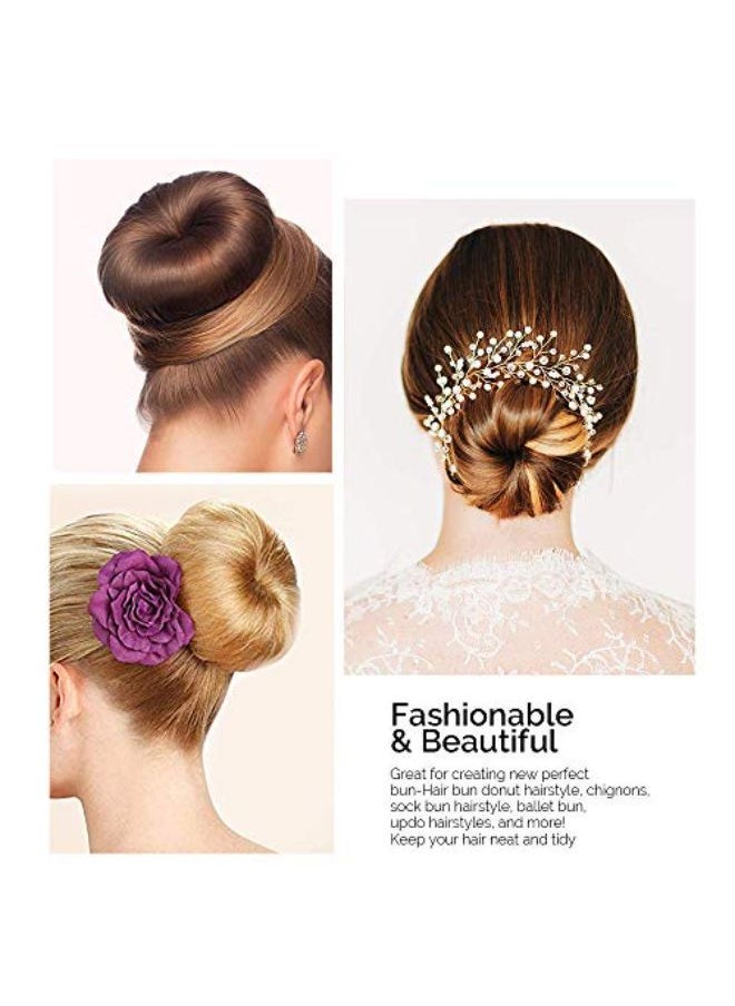 NICEMOVIC Hair Donut Bun Maker, Ring Style Bun, 2Pcs Chignon Hair Large Doughnut Shaper For Thick And Long Hair (Large, 3.5 Inch/Black)  - Image 2
