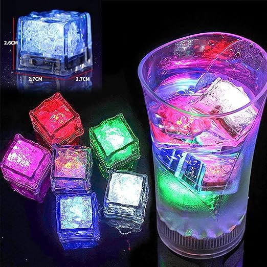 SHOPONIL SHOPONIL LED Ice Cubes for Drinks Resuable Ice Cubes Color Changing Light up Ice Cubes for Home Decor Diwali Romantic Decoration LED Ice Cube Set Diwali Diyas Lights Decor Pack6  - Image 5