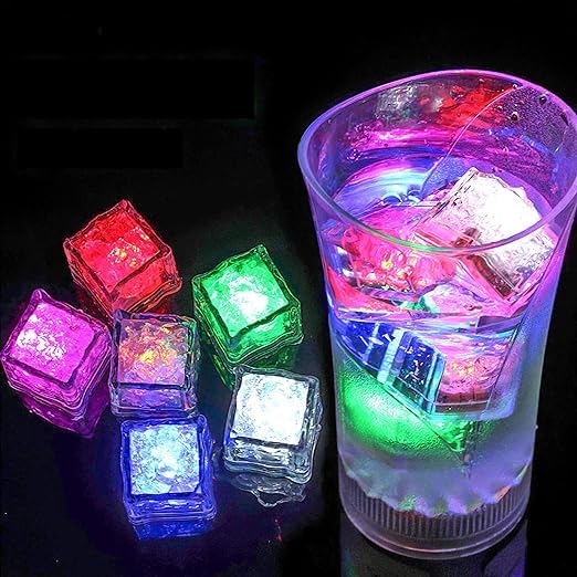 SHOPONIL SHOPONIL LED Ice Cubes for Drinks Resuable Ice Cubes Color Changing Light up Ice Cubes for Home Decor Diwali Romantic Decoration LED Ice Cube Set Diwali Diyas Lights Decor Pack6  - Image 1