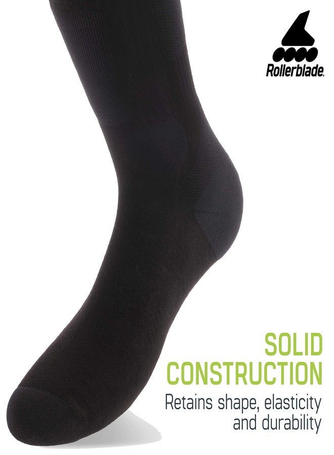 رولر بليد جوارب رولربليد الرياضية، للتزلج على العجلات، عبوة من 3 جوارب، متعددة الاستخدامات، أسود، متوسط - Image 3