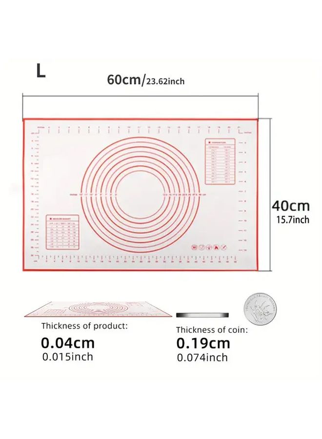 Red Heavy Duty Silicone Baking Mat With Measurement Markings Non Stick Oven Safe Easy Clean - Image 3