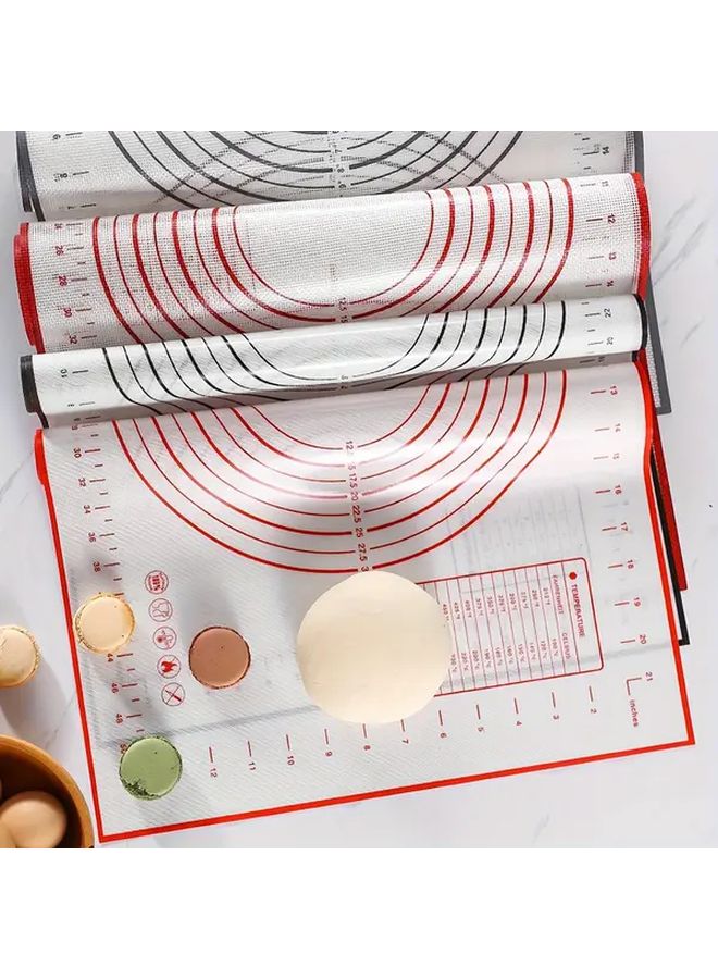Red Heavy Duty Silicone Baking Mat With Measurement Markings Non Stick Oven Safe Easy Clean - Image 2