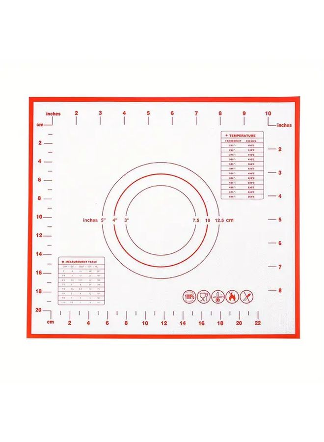 Red Heavy Duty Silicone Baking Mat With Measurement Markings Non Stick Oven Safe Easy Clean - Image 4
