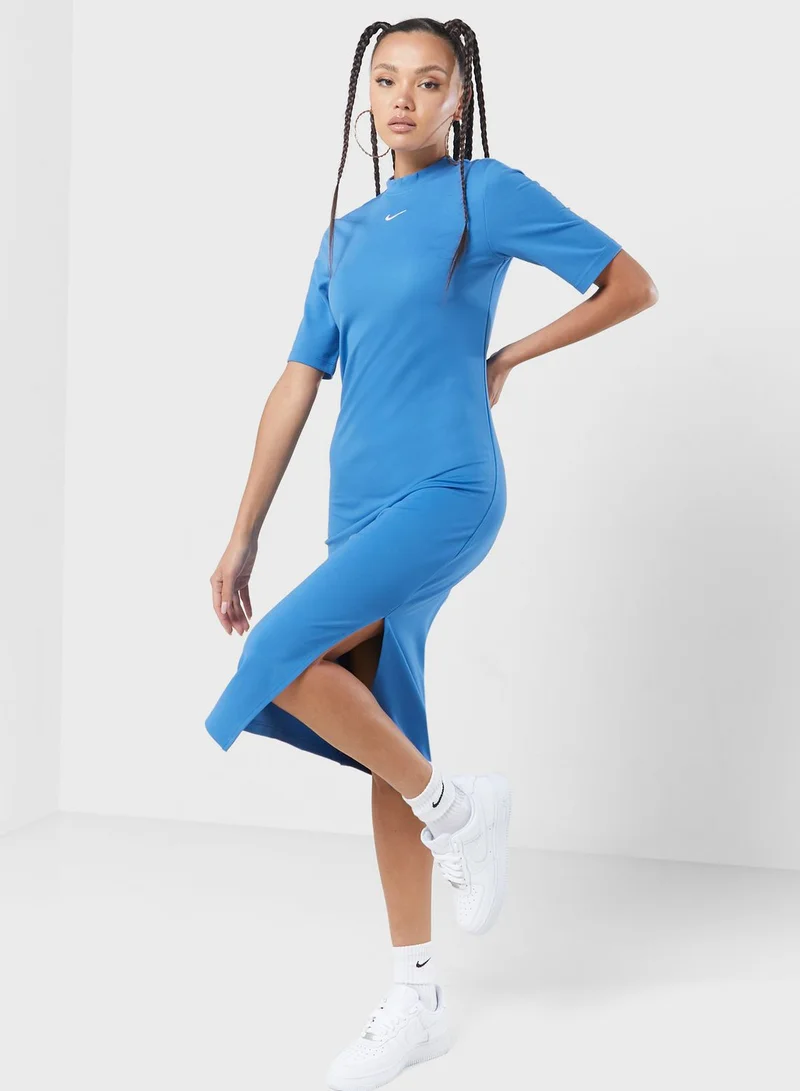 Nike Blue Knit Midi Dress