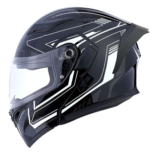 1Storm خوذة دراجة نارية 1Storm مودولار كاملة الوجه قابلة للرفع مع درع مزدوج للحماية من الشمس: HB89 سهم أبيض - Image 2