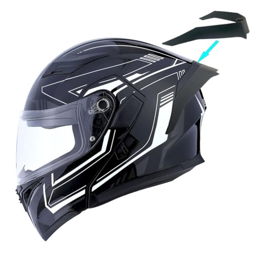 1Storm خوذة دراجة نارية 1Storm مودولار كاملة الوجه قابلة للرفع مع درع مزدوج للحماية من الشمس: HB89 سهم أبيض - Image 1