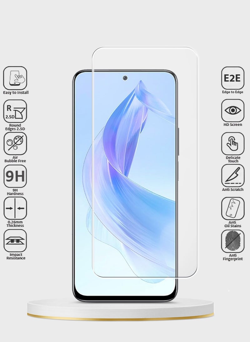 Wtech Honor 90 Lite 5G 2023 Premium Series Curved Edges 9H 2.5D Tempered Glass Screen Protector (MSG9CN) - Clear - Image 1