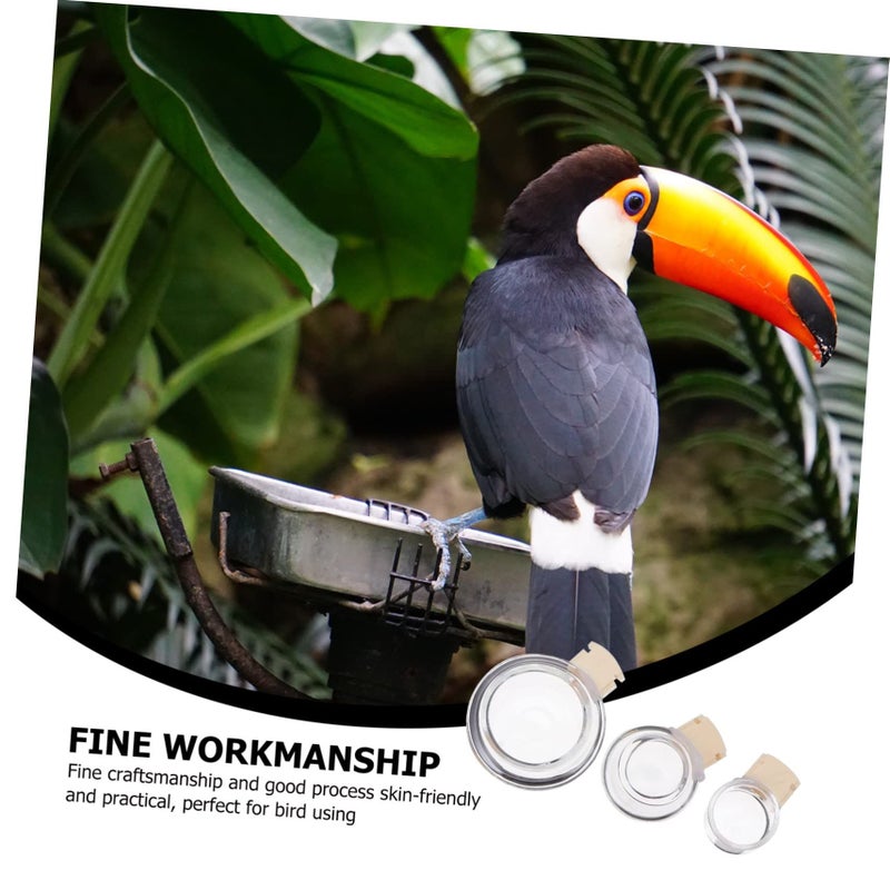 Transparent Bird Food Cup Water Cup And Bath Feeder Set Easy To Install - Image 3
