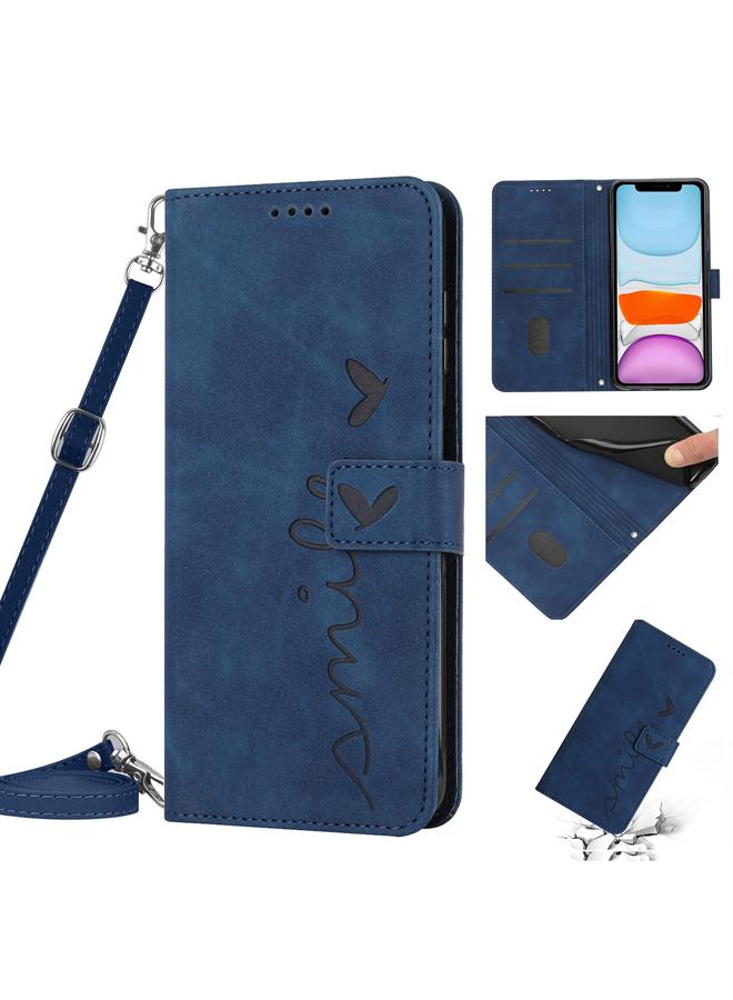 زبون جراب هاتف iPhone 11 مصنوع من الجلد بنمط قلب مع حبل - Image 1