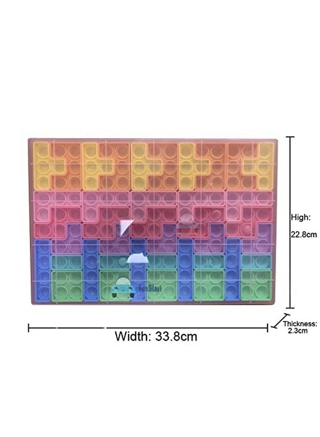 FunBlast Pop It Fidget Toy - Jumbo Size Pop it Puzzle Toys, Pop it Puzzle Matching Toys and Games, DIY Puzzles Games for Kids, Brain Game 40 Pcs Bubble Pop It Toy (Multicolor) - Image 3