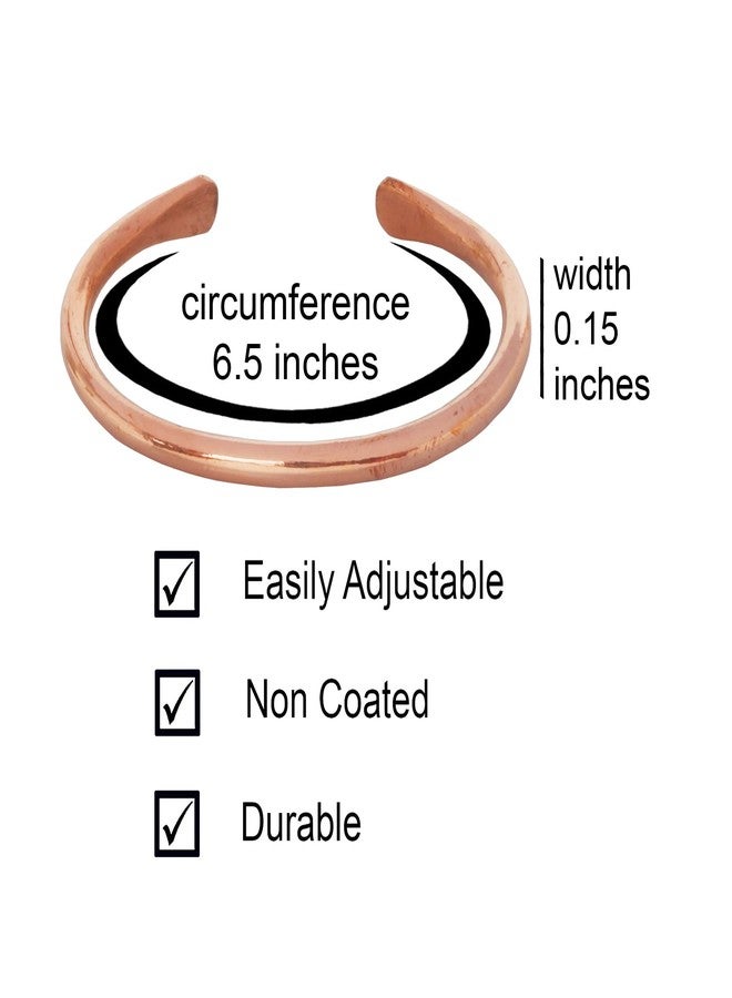 تتش ستون سوار Touchstone المصنوع يدويًا على يد حرفيين مهرة، مصبوب بشكل جميل ورائع، مصنوع يدويًا من النحاس النقي عالي الجودة بلون طبيعي للنساء والرجال. - Image 3