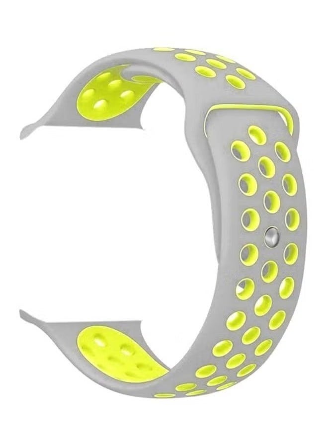 Silicone Replacement Band For Apple Watch 42mm Grey/Green