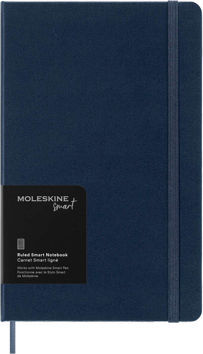 Moleskine Smart Notebook, Large, Ruled, Sapphire Blue, Hard Cover (5 x 8.25) - Image 1