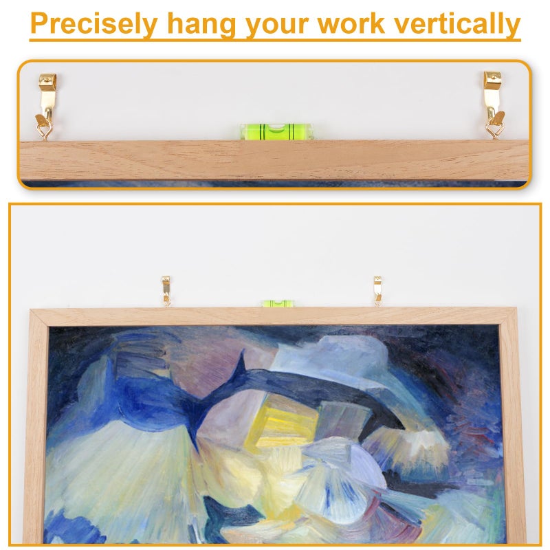 KURUI 303Pcs Picture Hanging Kit, Picture Hangers Assorted Kit with Heavy Duty Picture Hanging Hooks/Hardware Nails/Sawtooth/Wire/D Rings/Level, Metal Picture Wall Hooks for Frame Canvas Mounting - Image 3