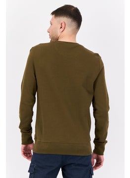 Levi's Men Crew Neck Long Sleeves Graphic Print Sweatshirt, Olive  - Image 3