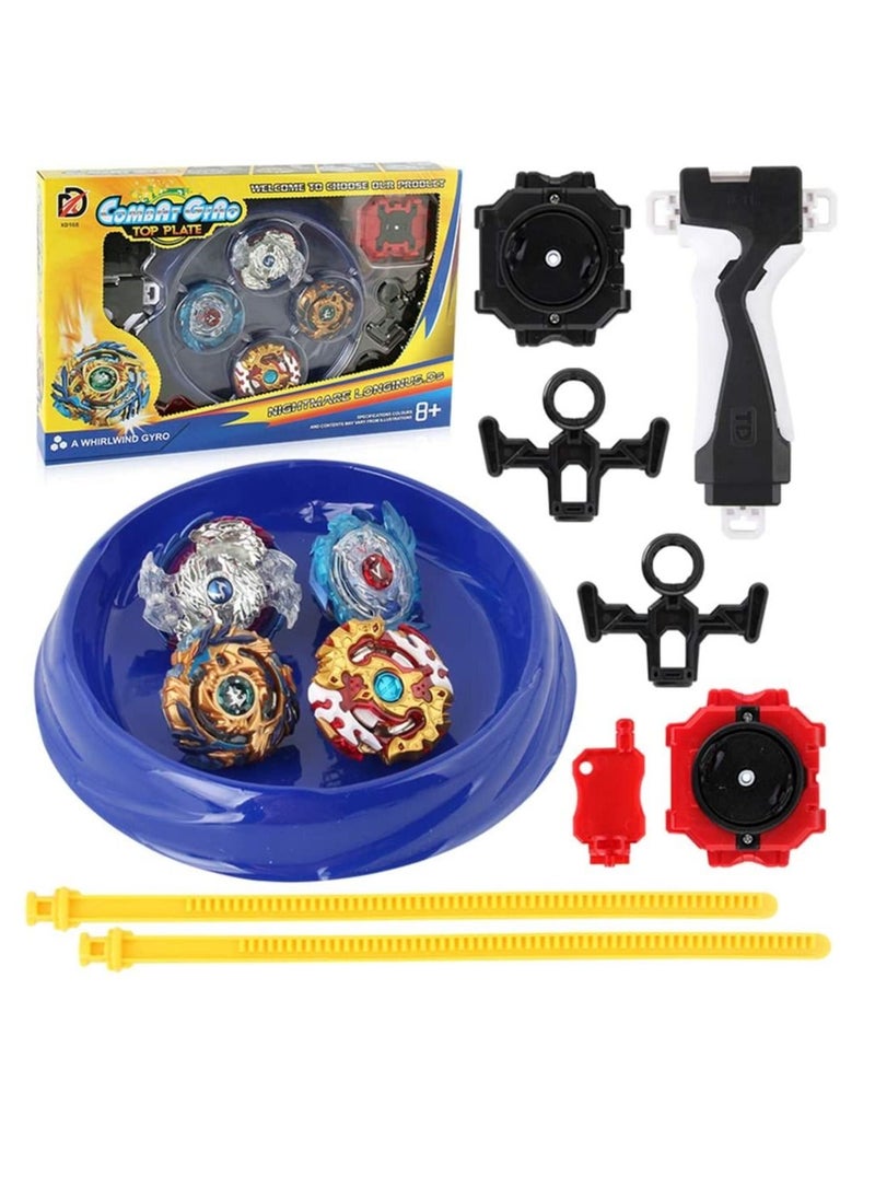 Womdee 4-in-1 Gyro Battling Top Fusion Metal Master Rapidity Fight with 4D Launcher Grip Set  - Image 2