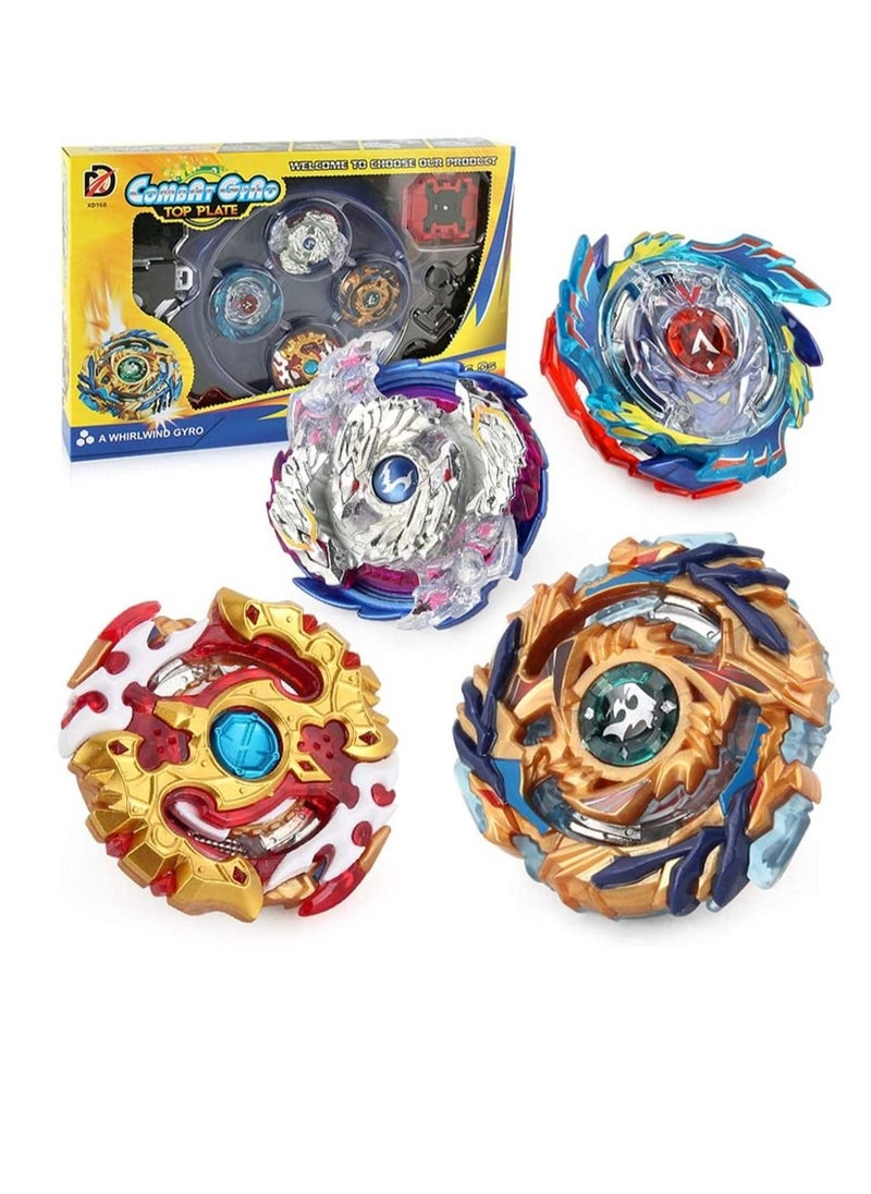 Womdee 4-in-1 Gyro Battling Top Fusion Metal Master Rapidity Fight with 4D Launcher Grip Set  - Image 1