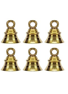 Ghungroo World Ghungroo World Brass Hanging Bell for Festival Home Decoration with J hock 2 Inch Pack of 6 