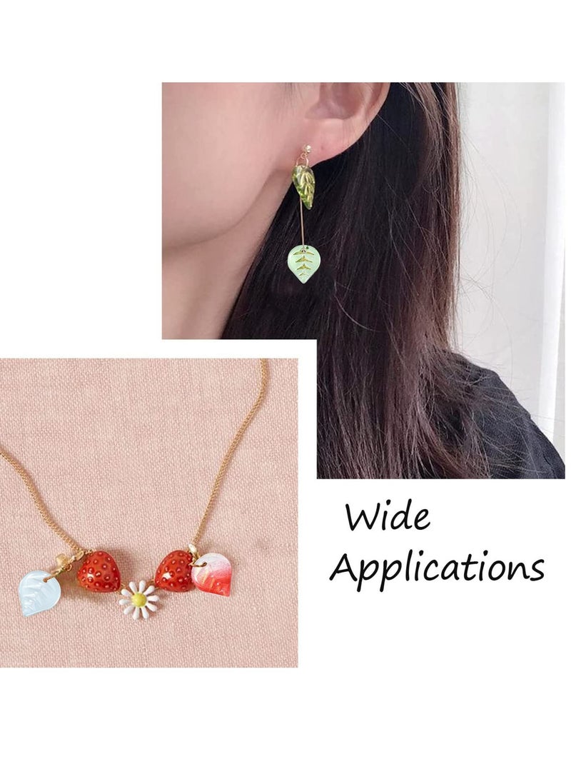 Excefore 100 Pcs Glass Crystal Charms Glitter Mini Plant Leaf Charm for Jewelry Making DIY Accessories - Image 5