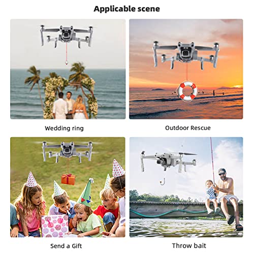 HeiyRC BRDRC AIR 2S Payload Airdrop System,Transport Release with Landing Gear Wedding Ring Thrower Fishing Bait Clip Delivery Advertising Rescue Kit for DJI Mavic AIR 2 2S Accessories(Not AIR 3 2023) - Image 3