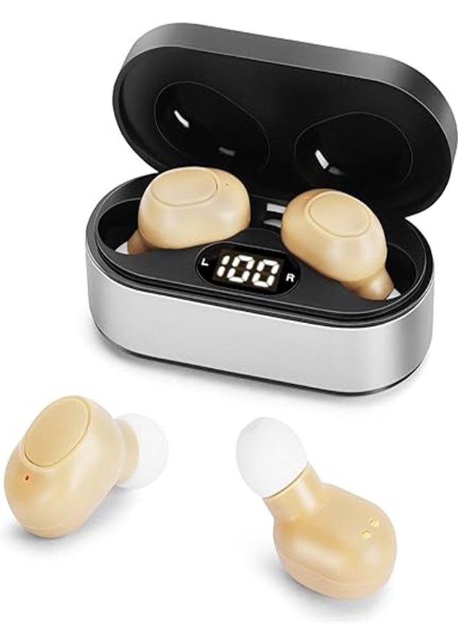 Hearing Aid, Mini Hearing Aid with Noise Reduction, Rechargeable Hearing Aid for the Elderly Into the Ear, Noiseless Hearing Aid with LED Power Display - Image 1