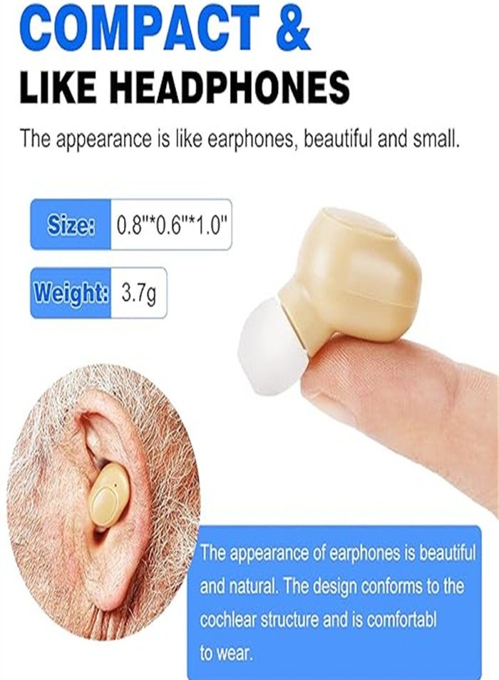 Hearing Aid, Mini Hearing Aid with Noise Reduction, Rechargeable Hearing Aid for the Elderly Into the Ear, Noiseless Hearing Aid with LED Power Display - Image 5