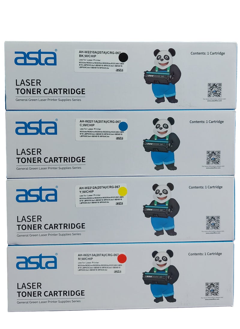 Asta - Compatible With 067 067H Toner Set (With Chip) Toner Cartridge to Replacement For Canon 067 067H Works With Toner Canon i-SENSYS MF655CDW MF657CDW LBP631CW LBP633CDW MF651CW Printers (Black Cyan Yellow Magenta) - Image 1