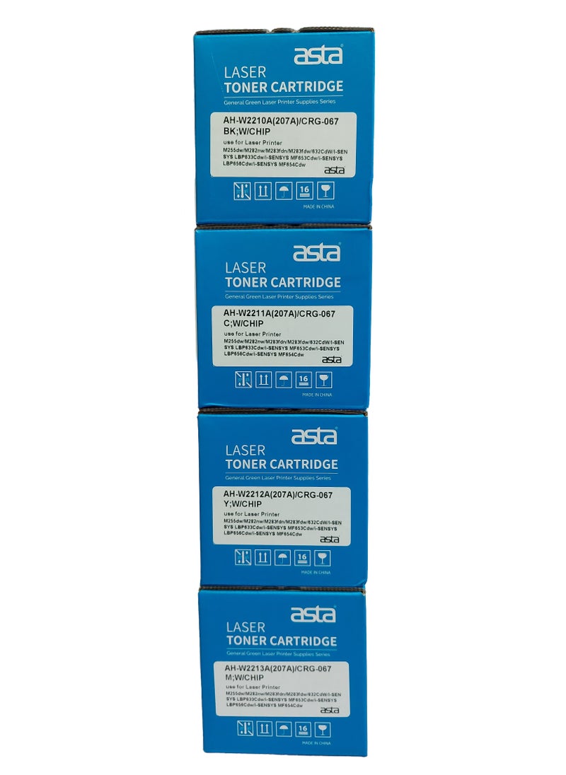 Asta - Compatible With 067 067H Toner Set (With Chip) Toner Cartridge to Replacement For Canon 067 067H Works With Toner Canon i-SENSYS MF655CDW MF657CDW LBP631CW LBP633CDW MF651CW Printers (Black Cyan Yellow Magenta) - Image 1