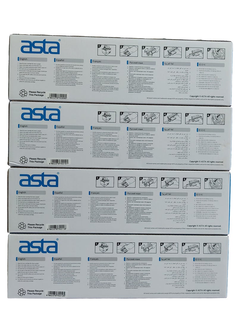 Asta - Compatible With 067 067H Toner Set (With Chip) Toner Cartridge to Replacement For Canon 067 067H Works With Toner Canon i-SENSYS MF655CDW MF657CDW LBP631CW LBP633CDW MF651CW Printers (Black Cyan Yellow Magenta) - Image 1