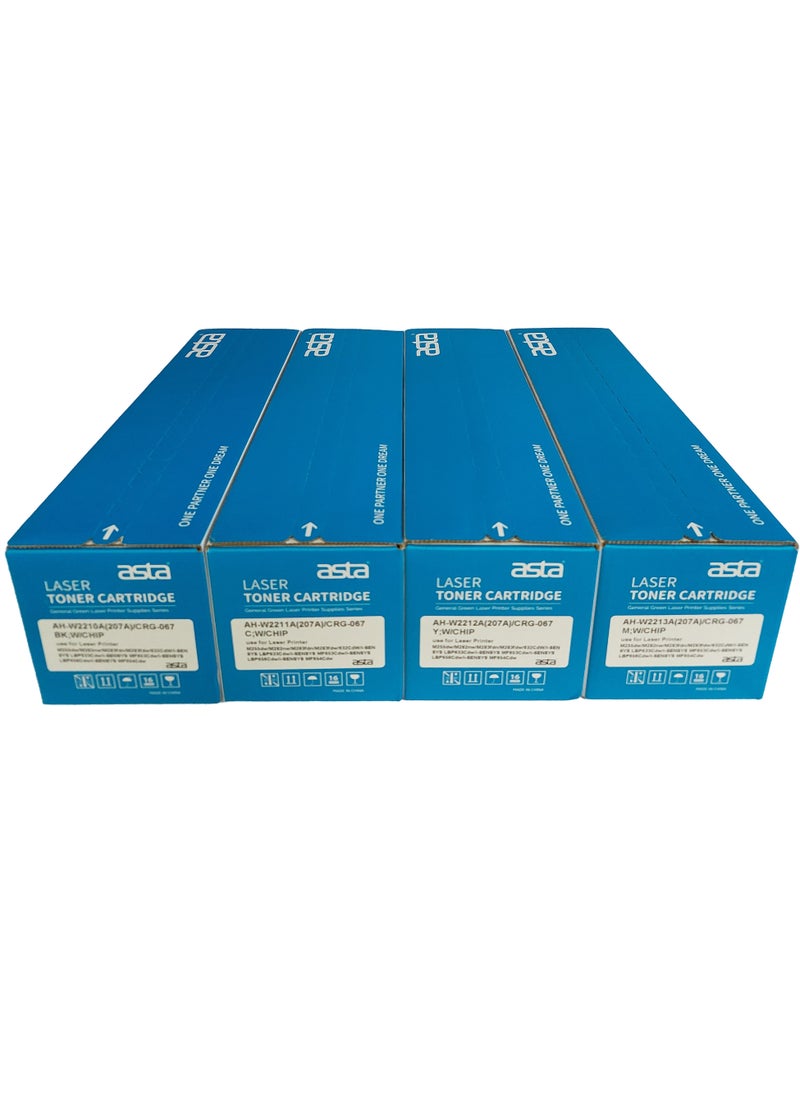 Asta - Compatible With 067 067H Toner Set (With Chip) Toner Cartridge to Replacement For Canon 067 067H Works With Toner Canon i-SENSYS MF655CDW MF657CDW LBP631CW LBP633CDW MF651CW Printers (Black Cyan Yellow Magenta) - Image 1