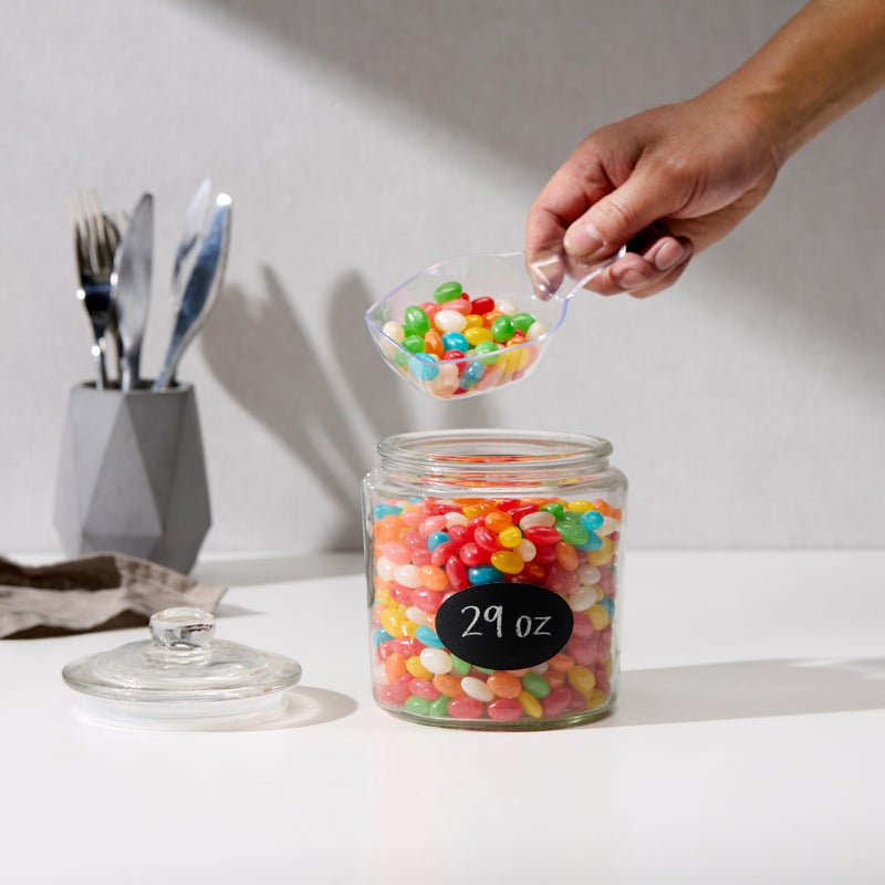 KooK Glass Storage Jars with Lids - 29oz (Set of 2), Kitchen Canisters for Sugar, Cookies, Cotton Balls, Glass Containers with Chalkboard Labels and Airtight Lid - Image 2