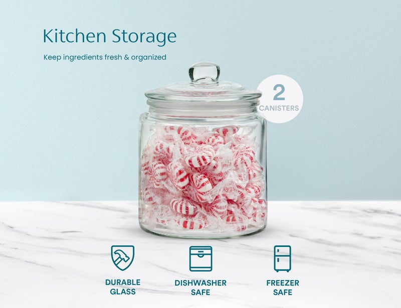 KooK Glass Storage Jars with Lids - 29oz (Set of 2), Kitchen Canisters for Sugar, Cookies, Cotton Balls, Glass Containers with Chalkboard Labels and Airtight Lid - Image 5