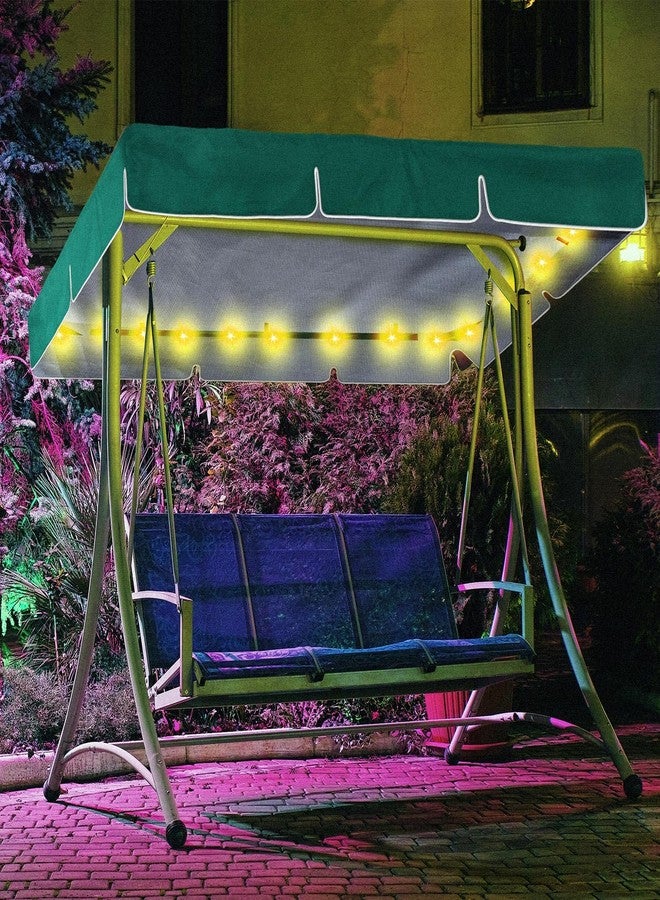 GliCraft LED Lighted Porch Swing Canopy Replacement Waterproof LED Swing Canopy Top Cover 2-3 Seat Shade Awning Cover for Garden Outdoor Patio(77 x 49 Inch,Green) - Image 5